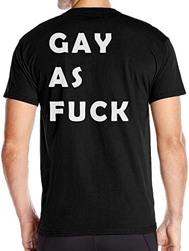 Aoaoozu8 Mens Gay AS Fuck Casual Style T Shirts Black Size 5XL