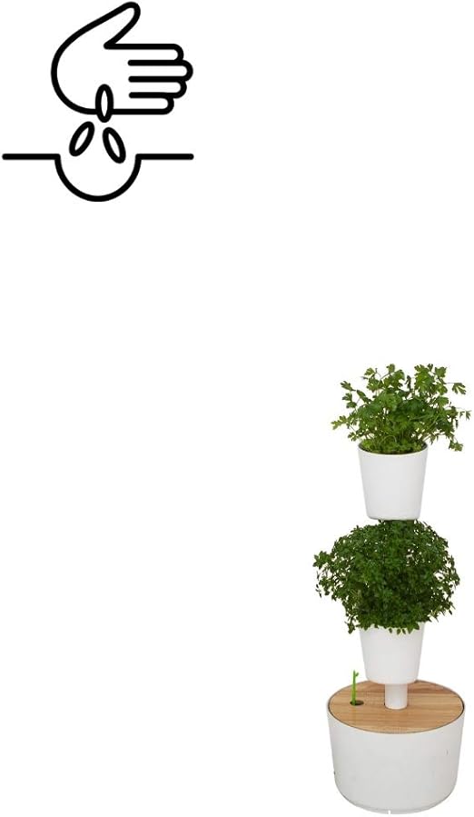 Kit Huerto urbano vertical con autorriego digital, blanco, 2 ...