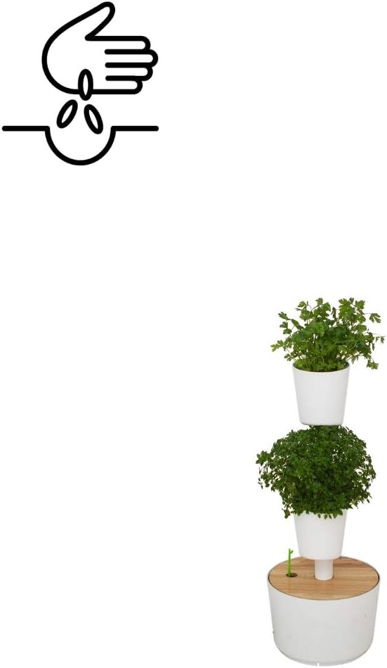 Kit Huerto urbano vertical con autorriego digital, blanco, 2 ...