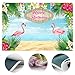 Mocsicka Flamingo Birthday Backdrop 7x5ft Vinyl Hawaiian Birthday Party Decorations Tropical Beach Aloha Party Dessert Table Photo Booth Background