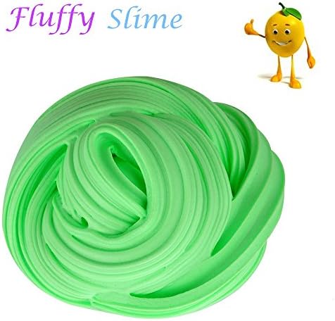 Fluffy Slime - LemonGo Jumbo Fluffy Floam Slime Stress Relief Toy Super Soft and Non-sticky, ASTM Certified,for Kids Boys and Girls,Adults, 12-Color (Light Green)