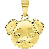 Jewelry America 14k Yellow Gold Mini Puppy Face Charm Animal Pendant