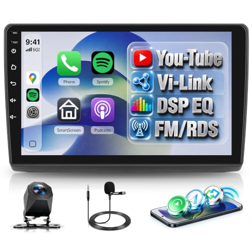 Rimoody Autoradio per Renault Trafic 2001-2010/Opel Vivaro 2006-2010/Nissan Primastar 2006-2014 Senza Fili Carplay Android Auto You-Tube Vi-Link Bluetooth FM/RDS DSP EQ, 10.1 Pollici Touchscreen Radio