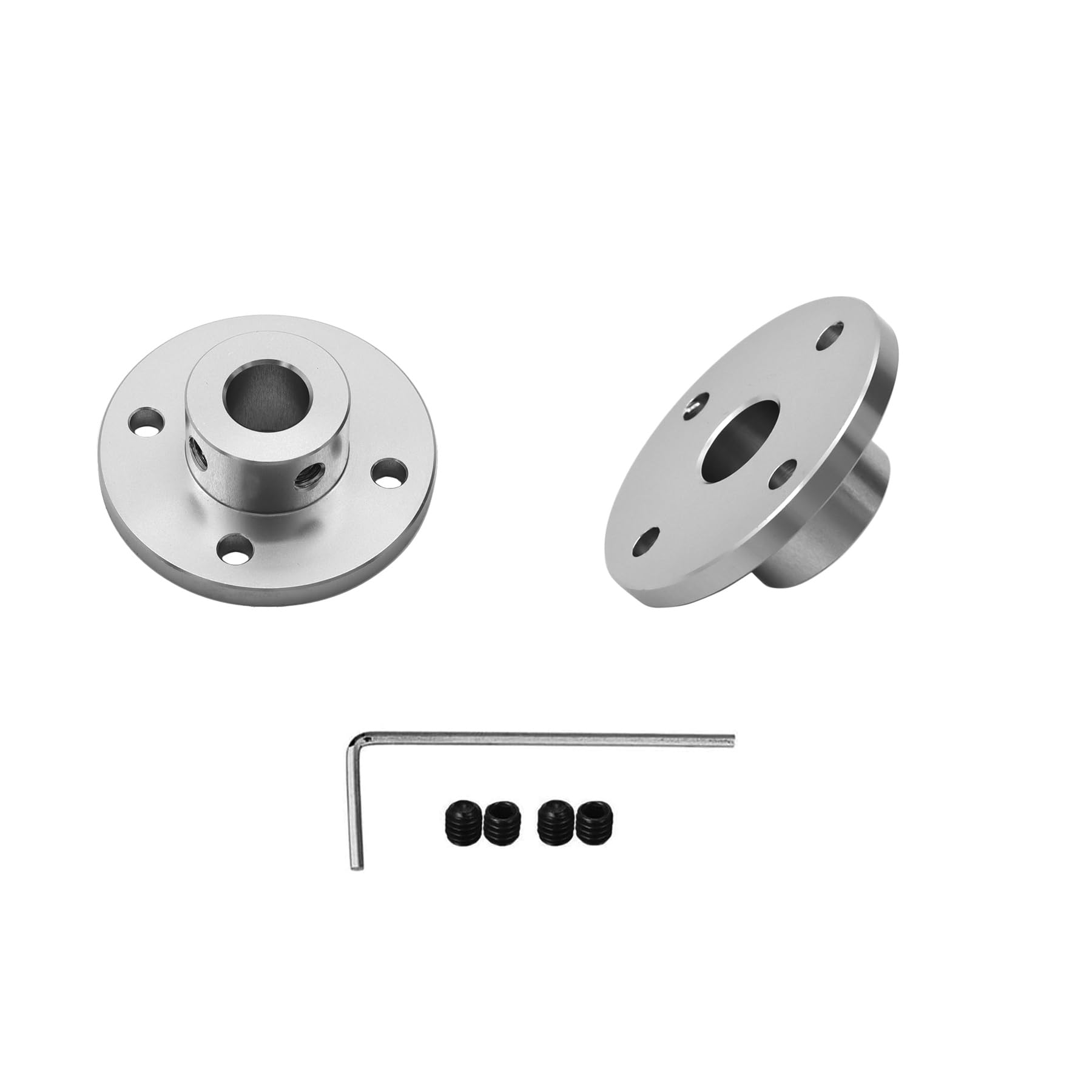 2Pcs 12mm Aluminium Alloy Flange Coupling Connector, Rigid Guide Model Coupler Accessory, Shaft Axis Fittings for DIY RC Model Motors