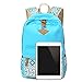 Aiduy School Backpack, Lightweight Canvas Bookbags Shoulder Daypack Handbag (Blue)