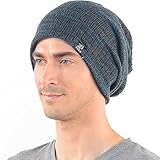 Z&s Mens Slouch Long Beanie Winter Knit Skull Cap Hat Gray B0724