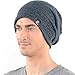 Z&s Mens Slouch Long Beanie Winter Knit Skull Cap Hat Gray B0724