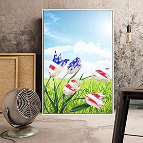 Floating Framed Canvas Wall Art for Living Room, Bedroom American Flower Canvas Prints for Home Decoration Ready to Hang - 16x24 inches