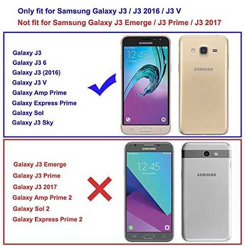 Galaxy J3V Case, J3 Case, J36V Case, Skmy Shockproof Impact Hybrid Dual Layer Defender Protective Cover rugged Armor Case for Samsung Galaxy Sol / Sky, Amp Prime, Express Prime (Flower)