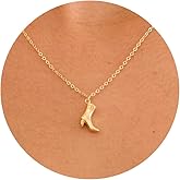 GUOKE 14K Gold Plated Dainty Pendant Butterfly Bead Boot Bee Baseball Flower Compass Airplane Heart Hummingbird Tree Necklace Simple Jewelry Gift for Women