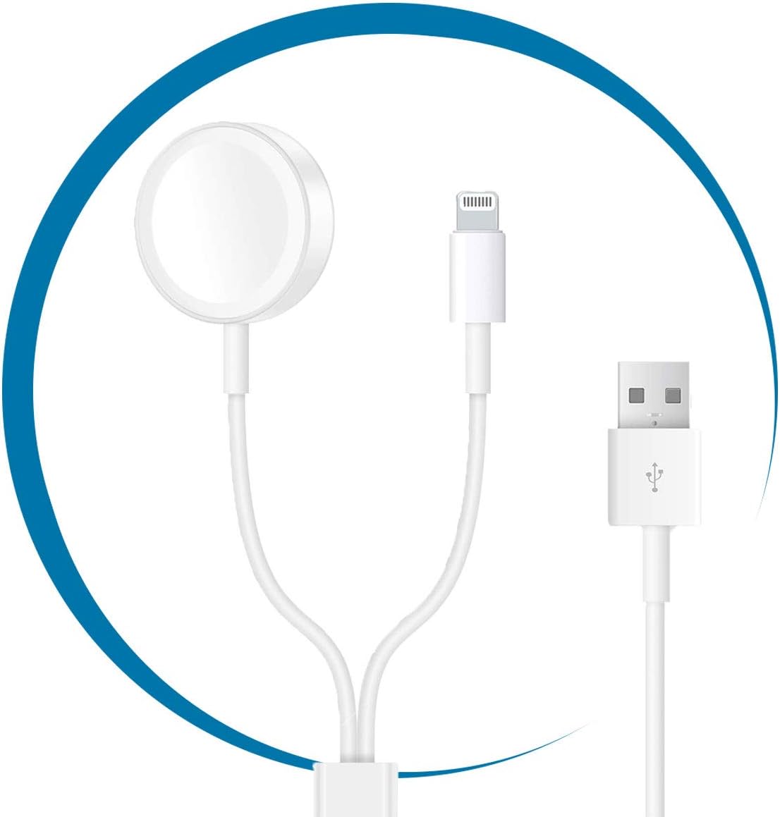 HusKitchen Magnetic Wireless Charger 2-in-1 Pad Stand Cable Compatible with Apple Watch, for iPhone X/8/8 Plus, Compatible with iWatch Series 1/2/3/4, 38mm 42mm, Samsung S8 Series, Note 8
