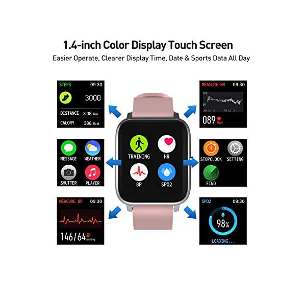 IDEALROYAL-Smart-Watch-P22-Fitness-Activity-Tracker-Heart-Rate-Monitor-with-14-Touch-Screen-Waterproof-Sleep-Monitor-Smart-Watch-Bluetooth-Camera-Control-Sport-Watch-Men-Women-for-Android-iOS IDEALROYAL Smart Watch, Fitness Tracker with Heart Rate Monitor, Sleep Monitor,1.4" Touch Screen,Waterproof Smartwatch Bluetooth Camera Control Fitness Watch for Man Woman Android iOS