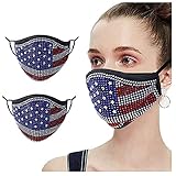 Rhinestone Face Cloth Mask Reusable Breathable