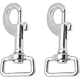 2.9 Inch Swivel Eye Snap Hook Bolt Snap 304 Stainless Steel Single Ended Heavy Duty Trigger Chain Clip for Boat Ropes and Cages, Camera Strap, Flag Pole Rope, Dog Leash 2pcs
