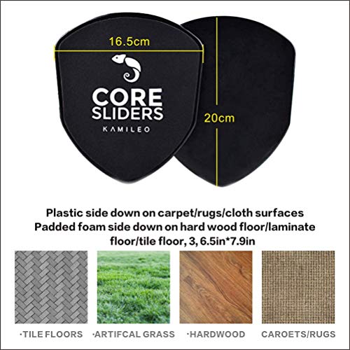 Kamileo-Core-Sliders-2-Pack-Dual-Sided-Exercise-Sliders-with-eBook-Gliding-Discs-Use-on-All-Surfaces-Gliders-Workout-Back-Arms-Legs-Abdomianl-Gym-Home-Travel-Portable-and-Lightweight-Fitness-Sliders