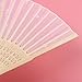 Tinksky Pack of Japanese Cherry Blossom Folding Fan Silk Foldable Fan with a Pink White Cover and a Light Purple Box, gift for Women Girls
