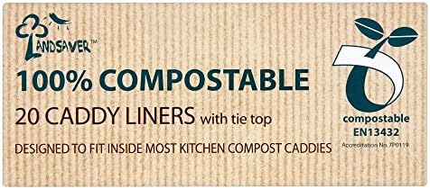Landsaver Compostable Tie Top Caddy Liners (20) - Pack of 2
