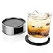 - Stainless Steel Holder with Black Silicone Coaster Set - Bar Drink Cup Holders - 6 Pack