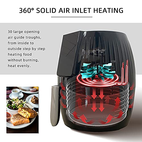 Aurkalri 4.8 Quart Air Fryer with 8in1 Cooking Presets,LED Digital Touchscreen,Recipes And