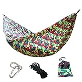 ZLHY Camouflage Outdoor Hammock, Nylon Parachute Cloth, Convenient Storage, Travel, Camping, Outdoor Swing