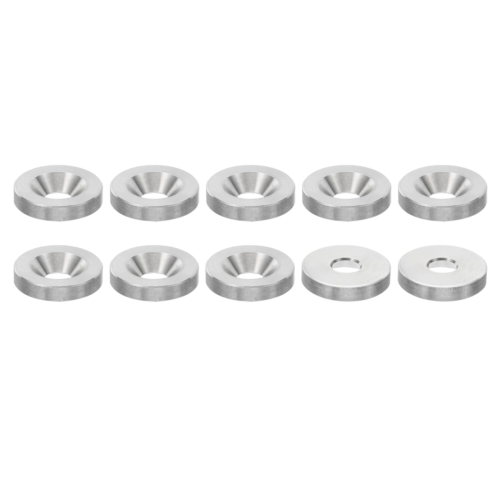 PATIKIL M6 Finish Countersunk Washer, 10pcs 20mm Dia. 4mm Tall Solid 304 Stainless Steel CNC Finish Cup Washer Flat Screw Head Gasket for Construction