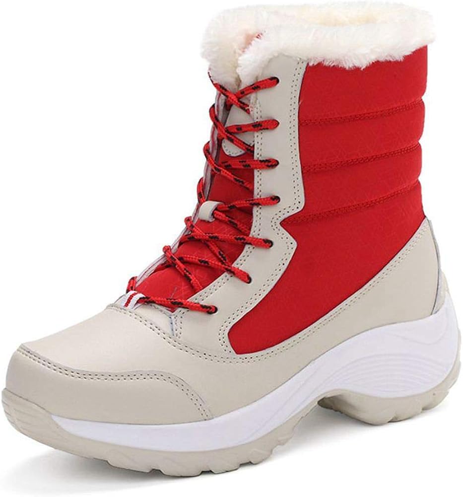women's winter boots with red laces