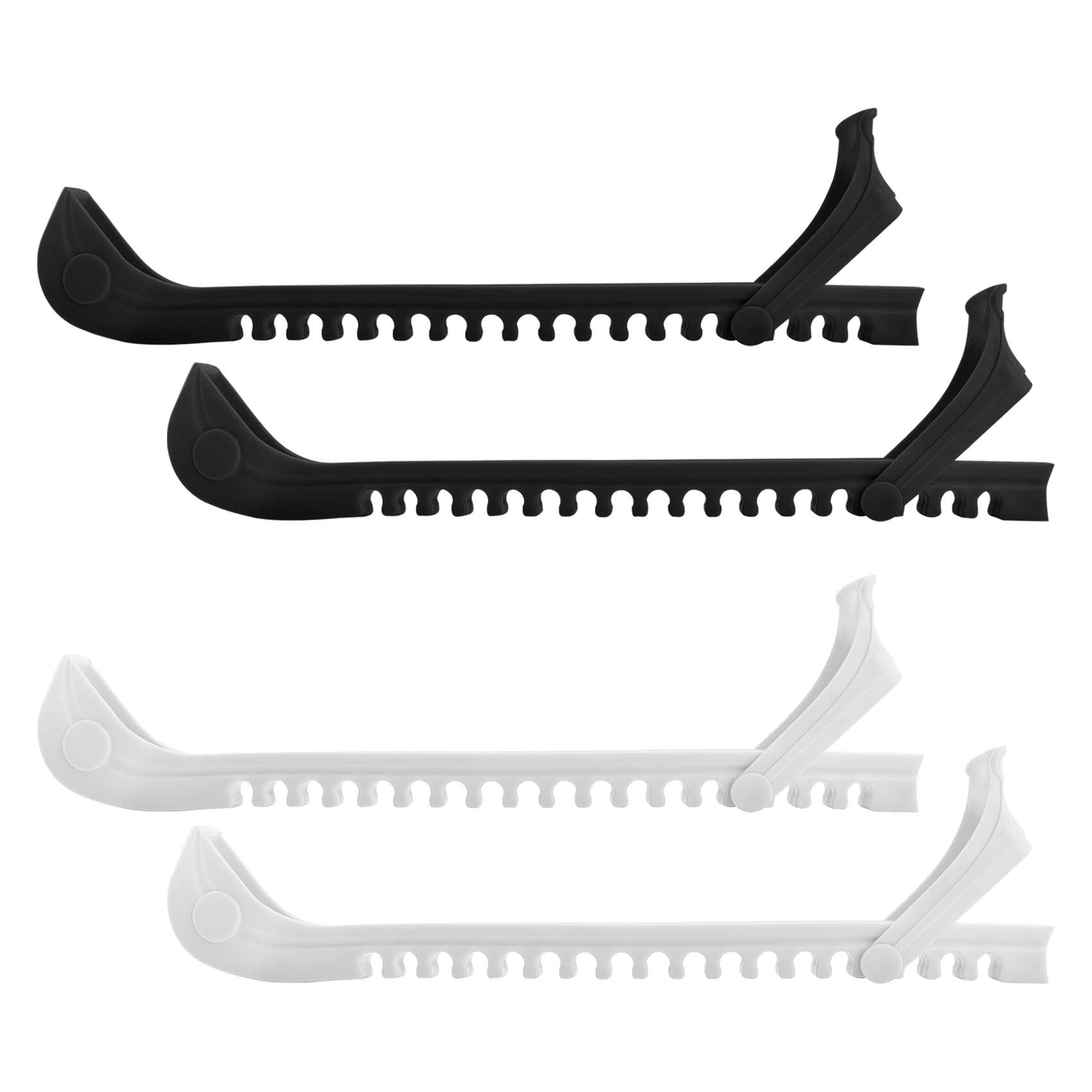 Faumsut Ice Skate Guards, 2 Pack Hockey Shoes Ice Skates Blade Covers, Adjustable Figure Skate Protector Accessories (Black White, Large)