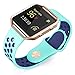 UMTELE Soft Silicone Replacement Strap with Rose Gold Frame for Fitbit Blaze Smart Fitness Watch, Large, Teal Blue