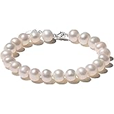 YAMI Natural Pearl Bracelet for Women, Freshwatet/Saltwater Cultured Pearls, Elegant Jewelry Gift for Women for Anniversaries, Birthdays, Mother's Day, White/Black Pearl