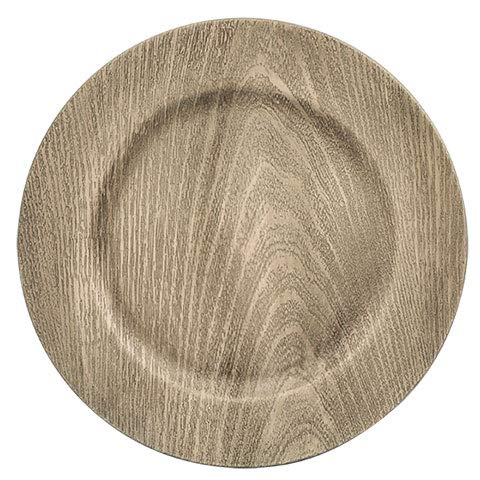 Faux Wood Charger Plates (Gray)