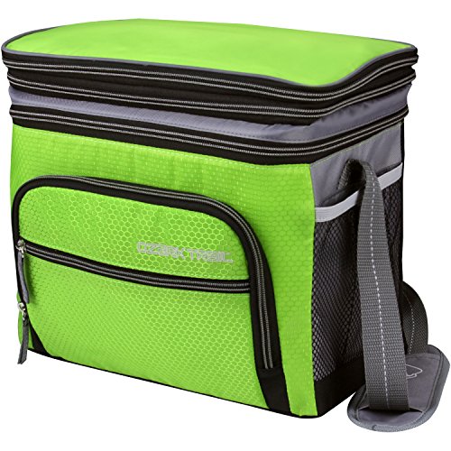 Ozark Trail 12 - Can Cooler 2 Front Zipper Pockets, (Green)