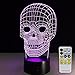 Skull Lamp with Remote Controller LED Touch 7 Colors Changing Table Desk Lamp Optical Illusion Light Halloween Decorations Acrylic Lamp for Halloween decorations for Kids Lamp Halloween Lights