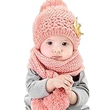 Baby Hood Scarf, Misaky Winter Baby Kids Girls Boys Warm Woolen Coif Caps Hats (Pink)