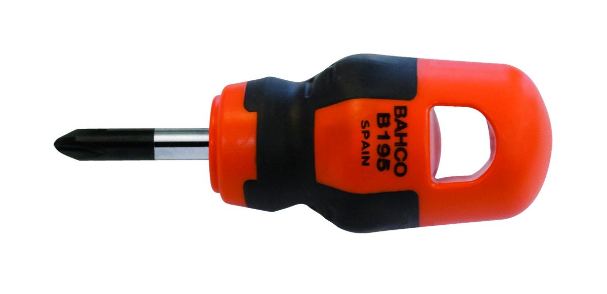 Bahco B195.002.025 "Stubby" Phillips Screwdriver, Multi-Colour, PH2 x 25 mm