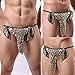 Rukisac Sexy Tong Men Elephant Underwear T-Back G-String Pants Christmas Gag Gift Funny Gift (Leopard)