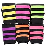 Angelina 6-Pair Referee Knee High Socks, Black on Color Stripes