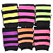 Angelina 6-Pair Referee Knee High Socks, Black on Color Stripes