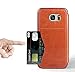 Samsung Galaxy S7 Leather Wallet Case with Credit Cards Slot and Metal Magnetic, Slim Fit and Heavy Duty, TAKEN DIRECT Plastic Flip Cover with Rubber Edge, for Women, Men, Boys, Girls Brown