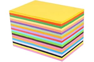 Pastels Copy Paper 100 PCS Assorted Rainbow Colored Printer Paper for School and Craft Projects Size A4