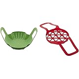 Instant Pot 5252049 Official Silicone Steamer Basket, Compatible with 6-quart and 8-quart cooker and Official Bakeware Sling,