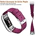 Maledan Bands Compatible with Fitbit Charge 2 and Charge 2 HR Fitness Activity Tracker, Durable Woven Fabric Strap Replacement Band for Women Men, Small, Fuchsia