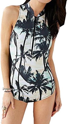 ZAY Women Printed Long Sleeve UV Protection Rash Guard Swimwear 1985 S