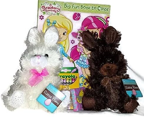 Chocolate Scented Easter Bunny's Gift Set Toys Coloring Book (Varies) Stickers Color Crayons Fun Activity Play Stuffed Animal Plush Figure Holiday Fun