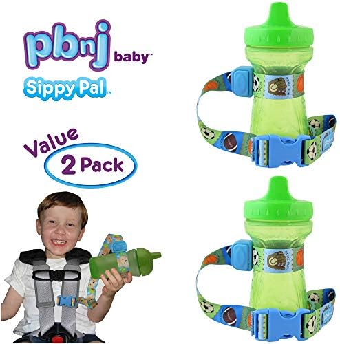 SippyPal Sippy Cup Holder Strap Leash Tether (Sports 2-Pack)