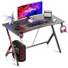 Motpk Gaming Desk 39 inch PC Computer Desk, Home Office Desk Workstation with Carbon Fiber Surface, Gaming Table with…