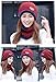 HINDAWI Womens Beanie Winter Hat Scarf Set Slouchy Warm Snow Knit Skull Cap (Red)