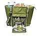 Earthwise Large Insulated PICNIC BAG Basket Backpack Tote Set w/COMPLETE 2 PERSON TABLE SETTING Utensils Set ZIPPER Compartment & Adjustable Shoulder Strap