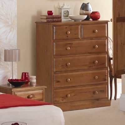 Country Solid Pine 6 Drawer Chest Of Drawers Furniture Amazon