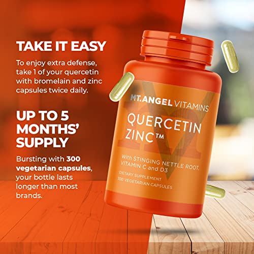 Mt. Angel Vitamins Zinc Quercetin with Bromelain Supplement Immune