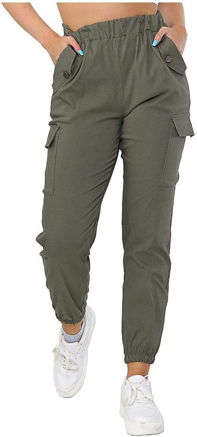 cuffed khaki joggers